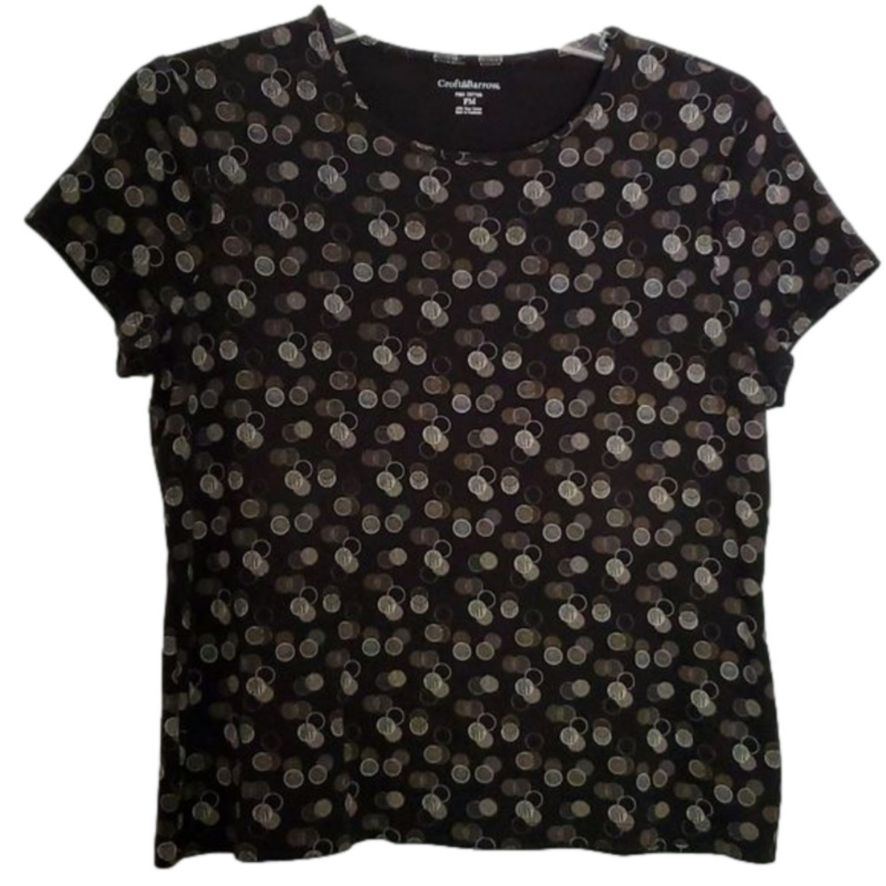 Croft & Barrow Short Sleeve Pima Crew Neck Women Medium Petite